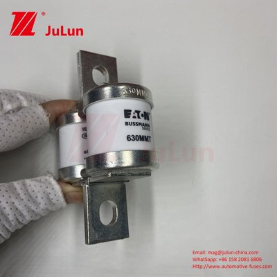 BUSSMANN 630MMT 690V সিরামিক কপার টুইন ফ্ল্যাট প্লেট বোল্ট টাইপ ফিউজ অটোমোটিভ জন্য