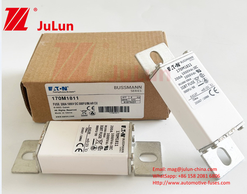 170M1811 200A 1000V সিরামিক কপার BUSSMANN অটোমোটিভ ফিউজ নামমাত্র ভোল্টেজ M6/M8 ইনস্টলেশন