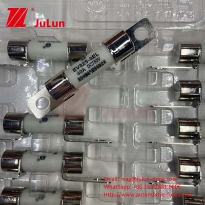 DC750V 10A-100A বক্সযুক্ত ইভি ফিউজ ইলেকট্রিক যানবাহন ট্রাকশন সিস্টেমের জন্য শক্তি সঞ্চয় 25A 30A 50A ইভি ফিউজ