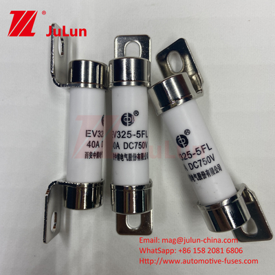 10A-50A 750VDC বোল্ট মাউন্ট সহ সিরামিক অটোমোটিভ ফিউজ সিরামিক Ev325 ফিউজ ব্রেকিং ক্যাপাসিটি EV325 20KA 50kA 15A 25A