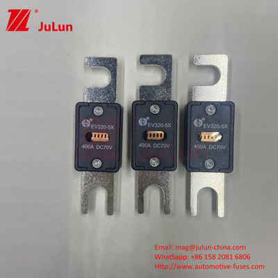 ইভি ইলেকট্রিক যানবাহন ফিউজ বক্সযুক্ত 70VDC নামমাত্র ভোল্টেজ M6 বোল্ট টাইপ 250A EV320-5C