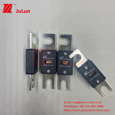 EV320-5X-450A-N 70VDC M6 M8 পোর্টেবল ইভি ফিউজ অটোমোটিভ পাওয়ারট্রেন এবং বৈদ্যুতিক সিস্টেমের জন্য ISO8820-5 স্ট্যান্ডার্ড পূরণ করে