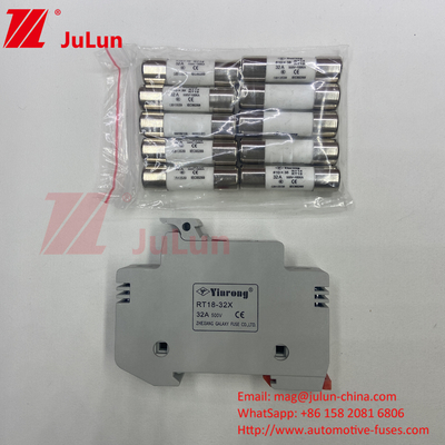 1000VDC-1500VDC সোলার পিভি ফিউজ হোল্ডার ফিউজ 2 এমপি ফিউজ সোলার ডিসি সিলিন্ড্রিকাল ফিউজ লিঙ্ক সহ