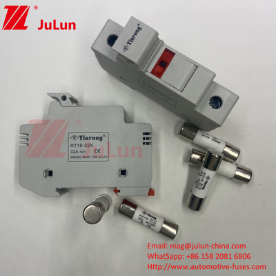 20A সৌর PV ফিউজ হোল্ডার ফোটভোলটাইক বাস বক্সের ফিউজ সহ Nqqk RT16D-00 TPS DC বর্তমান 80V 250A সৌর শক্তি ফিউজ