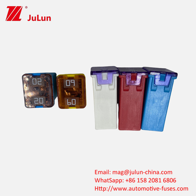 OEM ব্লেড ফিউজ এসবিএফসি জে এফএলএফ এন রোড যানবাহনের জন্য ফিউজ বৈদ্যুতিক গাড়ি বিশেষ লিটেল অটোমোবাইল স্কয়ার ফিউজ 32V 58V