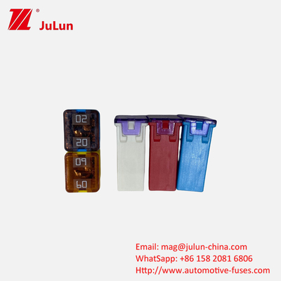 OEM ব্লেড ফিউজ এসবিএফসি জে এফএলএফ এন রোড যানবাহনের জন্য ফিউজ বৈদ্যুতিক গাড়ি বিশেষ লিটেল অটোমোবাইল স্কয়ার ফিউজ 32V 58V