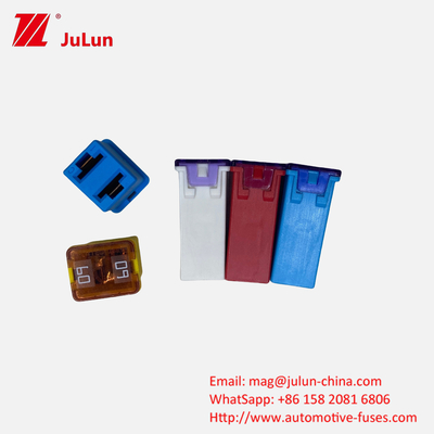 ছোট অটোমোবাইল স্কয়ার ফিউজ 32V 58V ইভি মাঝারি বৈদ্যুতিক গাড়ি ফিউজ ব্লেড টার্মিনাল 58V নামমাত্র ভোল্টেজ ডিসি সহ