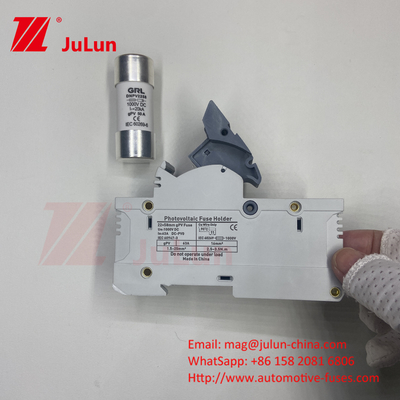 সিলিন্ড্রিকাল সৌর PV ফিউজ 10A-63A 1000VDC/1500VDC IEC60269.6 ফিউজ 10X38 1p 2p 3Pole Np Dc ফিউজ স্কয়ার সৌর Pv ফিউজ