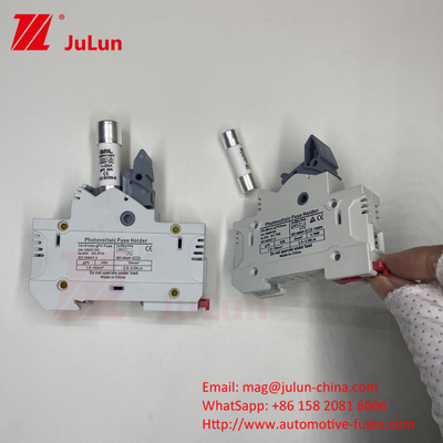 সিলিন্ড্রিকাল সৌর PV ফিউজ 10A-63A 1000VDC/1500VDC IEC60269.6 ফিউজ 10X38 1p 2p 3Pole Np Dc ফিউজ স্কয়ার সৌর Pv ফিউজ
