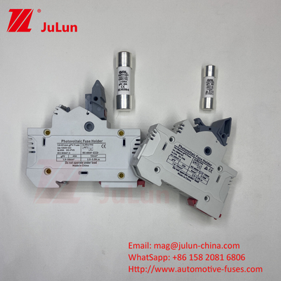 সৌর PV ফিউজ ফোটভোলটাইক ফিউজ হোল্ডার 30 Amp Rt18-32 10x38 ফিউজ বেস থার্মাল ফিউজ 16a 220v 10*85mm