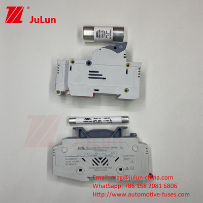 1000VDC সৌর PV Din রেল ফিউজ বেলুন ফিউজ 10x38mm RT18-32 ফিউজ লিঙ্ক এসি