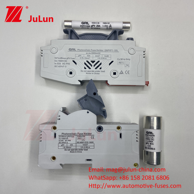 SeanRo সৌর PV Din রেল ফিউজ হোল্ডার ফিউজ লিঙ্ক জন্য 10 * 38mm 1000V 15amp ডিসি ফিউজ 25A