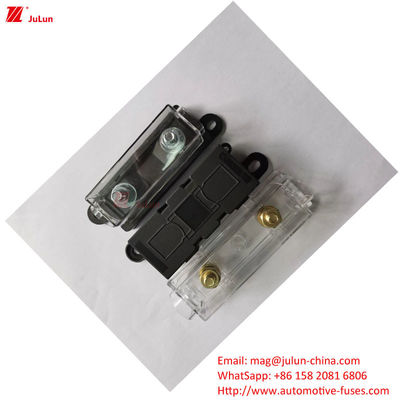 32V DIN ট্র্যাক ফিউজ হোল্ডার 30A-500A EU UL স্ট্যান্ডার্ড কপার যোগাযোগ প্লাস্টিকের হাউজিং বোল্ট ফিউজ হোল্ডার