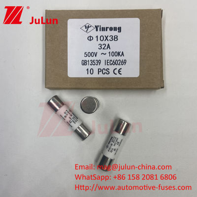 7A 10*38mm AC380V AC500V AC690V AC800V সিরামিক সোলার পিভি ফিউজ ফোটভোলটাইক সিস্টেমের জন্য