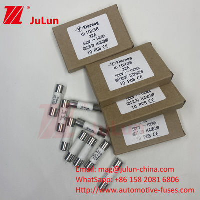 32A 10*38mm 15A 690VDC 1000VDC প্যানেল মাউন্ট শক্তিশালী PV স্ট্রিং সুরক্ষার জন্য সৌর PV ফিউজ