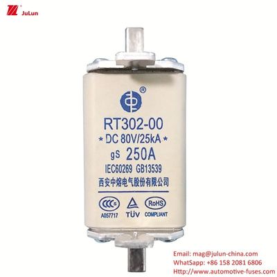 পাওয়ার সিস্টেম সুরক্ষার জন্য DC80V পোর্টেবল বৈদ্যুতিক যানবাহন ফিউজ RT302-00
