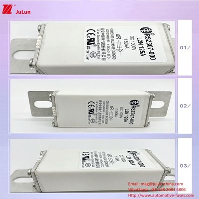 DC1000V মিডিয়াম ফিউজিং ইলেকট্রিক যানবাহন ফিউজ 25KA ব্রেকিং ক্ষমতা সহ