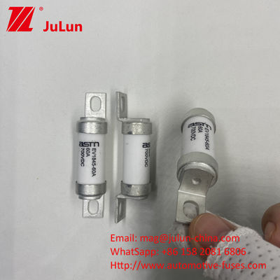 ডিসি ইলেকট্রিক কার চার্জিংয়ের জন্য 80A 700VDC M6 10kA ব্রেকিং ক্যাপাসিটি ফিউজ