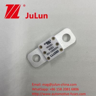 স্ক্রু বোল্ট মাউন্ট পদ্ধতি A202001 300A 150VDC উচ্চ রেটিং বর্তমান এবং শর্ট সার্কিট সুরক্ষার জন্য সিরামিক যানবাহন ফিউজ