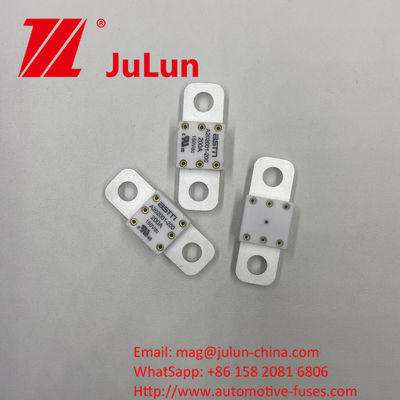 ASTM A202001-100A 150VDC ছোট আকারের সিরামিক অটোমোটিভ ফিউজগুলি M8 উচ্চ বর্তমানের নামমাত্র শর্ট সার্কিট সুরক্ষার জন্য 11-13N·m সংকীর্ণ টর্ক প্রস্তাবিত