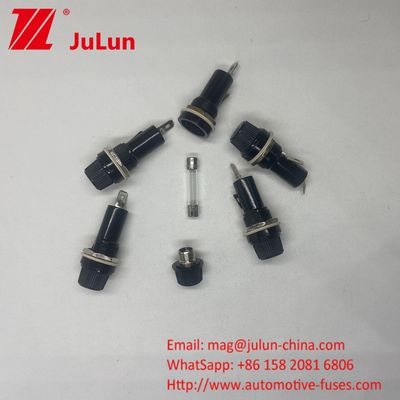 6x30 6x32 মিমি প্যানেল মাউন্ট করা গাড়ি ফিউজ হোল্ডার বেয়নেট টাইপ 10A 20A 250V পিসিবি ফিউজ ব্লক বেস