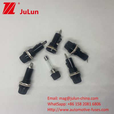 কালো তামা পা 5 * 20 6 * 30mm গাড়ী ফিউজ ধারক Bakelite ইলেকট্রিক
