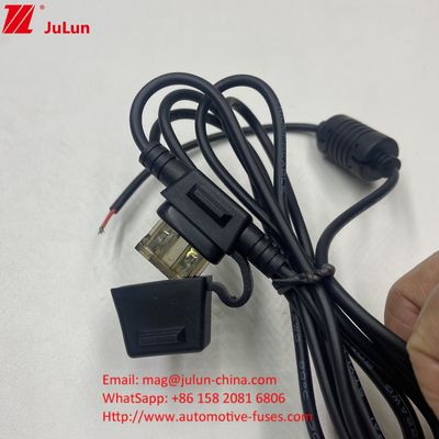 ফিউজ 50A ম্যাক্সি বর্তমান রেটিং লাল 10AWG তারের 280mm মোট দৈর্ঘ্য ইনলাইন ফিউজ ধারক