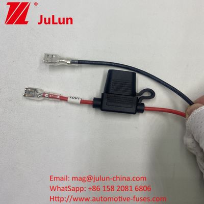ফিউজ হোল্ডার 8AWG ইনলাইন ব্লেড 30A ক্যাবল লিড ওয়্যারফিউজ হোল্ডার 8AWG ইনলাইন ব্লেড ক্যাবল লিড ওয়্যার আসল 50 এম্প প্লাগ স্টাইল পাওয়ার সংযোগকারী 8 মিমি রিং টার্মিনালগুলিতে আসল 50 এম্প প্লাগ স্টাইল