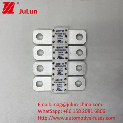 উচ্চ বিরতি ক্ষমতা 350A 125Vdc ইভি ফিউজ ছোট আকার উচ্চ বর্তমান রেটিং শর্ট সার্কিট সুরক্ষা