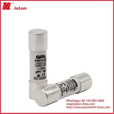 15A 1000VDC ফিউজ লিঙ্ক সৌর GPV ডিসি ফিউজ 10 * 38mm 32A ফিউজ হাউজিং সঙ্গে ব্যবহারের জন্য PV সিস্টেমের বৈদ্যুতিক সুরক্ষার জন্য রেটিং
