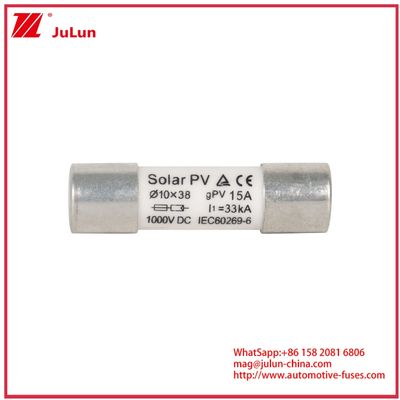 15A 1000VDC GPV ফিউজ 10*38 সোলার পাওয়ার সিস্টেমের জন্য IEC60269-6
