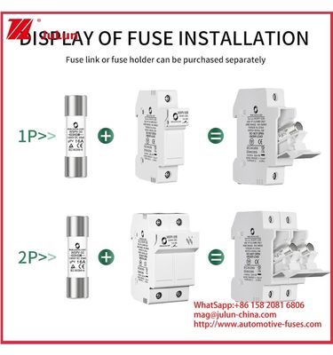 GPV 16A 1000VDC 20KA ফোটোভোলটাইক হাই ভোল্টেজ টিউবুলার সিরামিক ফিউজ 10*38mm