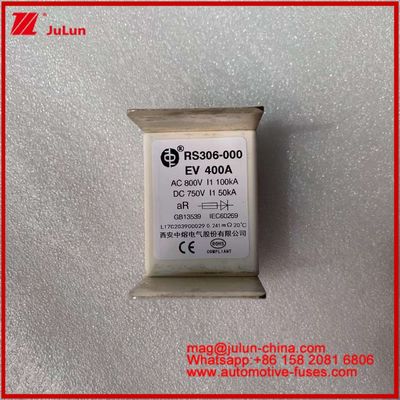 ব্যবহারের বিভাগ EV 400A AC800V 100KA DC750V 50KA সিরামিক টিউব অটোমোটিভ সার্কিট সুরক্ষা ফিউজ বৈদ্যুতিক গাড়ির জন্য