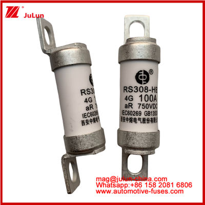 RS308-HB 4G 100A AR 750VDC 50KA ফিউজ ফর অটোমোটিভ সার্কিট প্রোটেকশন পারফরম্যান্স JASO D622 সিরামিক টিউবুলার ডিজাইন মেনে চলে