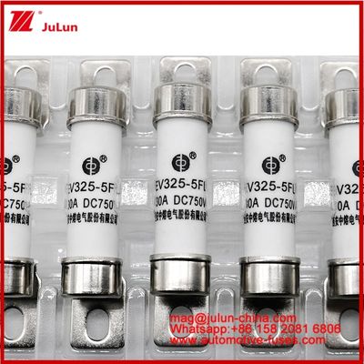 EV325-5FL 30A 750VDC উচ্চ রেটযুক্ত বৈদ্যুতিক যানবাহন যান্ত্রিক শক টিউবুলার সিরামিক ফিউজ ইভি বা এইচইভি কমপ্যাক্ট কারেন্ট বোল্টড কাঠামো কম্পন প্রতিরোধী চমৎকার ডিসি পারফরম্যান্স