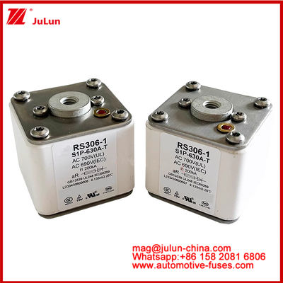 RS306-1 S1P-630A-T AC700 ((UL) Ar AC690V ((IEC) 200KV Square Caremic Fuse EV Or HEV বৈদ্যুতিক যানবাহনের ট্র্যাকশন