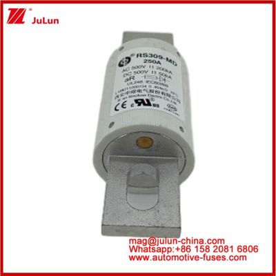 250A 500VAC Ev ফিউজ RS309-MD-200KA 500VDC 50KA AR ক্যারেমিক ডিসি পারফরম্যান্স টিউবুলার অটোমোবাইল বোল্ট স্টাড মাউন্ট
