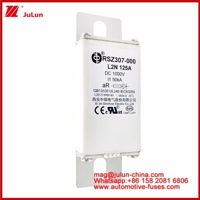 125A DC1000V 50KA AR ক্যারেমিক টিউবুলার RSZ307-000 এল 2 এন ফিউজ অটোমোবাইল বোল্ট স্টাড মাউন্ট ডিজাইনের ইভি / এইচইভি সুরক্ষার জন্য