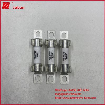ASTM 15A 30A DC500V বর্তমান বৈদ্যুতিক যানবাহন ফিউজ সুরক্ষা বোল্ট সিরামিক মধ্যে HEV জন্য