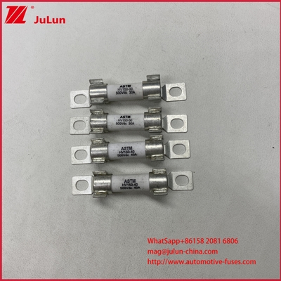 JASO D622 2006 এক্সিকিউটিভ স্ট্যান্ডার্ড DC500V ভোল্টেজ ইলেকট্রিক ভেহিকেল সিরামিক টিউবুলার HV150 50BP ফিউজ ছোট আকারের গাড়ির জন্য