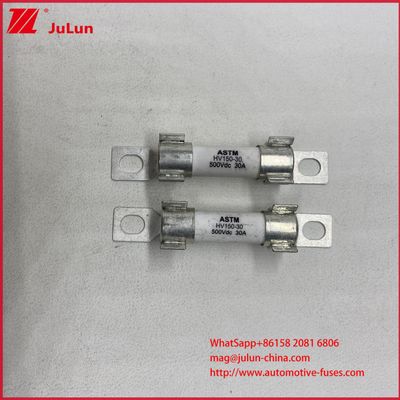 HV150 FUSE 32BP 30A DC500V বোল্ট টিউবুলার ইলেকট্রিক যানবাহন অটোমোটিভ ব্যাটারি চার্জার ডিসি 500 ভি / 20 কেএ বিচ্ছিন্নকরণ রেটিং সহ