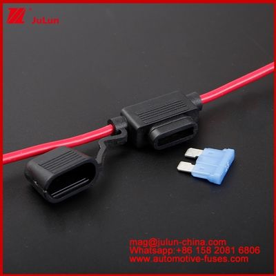 Waterproof ATC ATO Standard Fuse Holder Medium Blade 12V Waterproof Auto Fuse Holder Standard Copper and Plastic with 16AWG Wire 3A 5A 10A Automotive Use