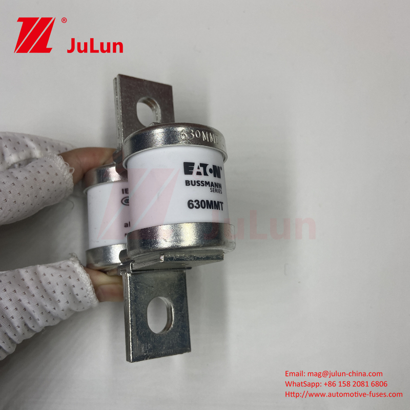 BUSSMANN 630MMT 690V সিরামিক কপার টুইন ফ্ল্যাট প্লেট বোল্ট টাইপ ফিউজ অটোমোটিভ জন্য