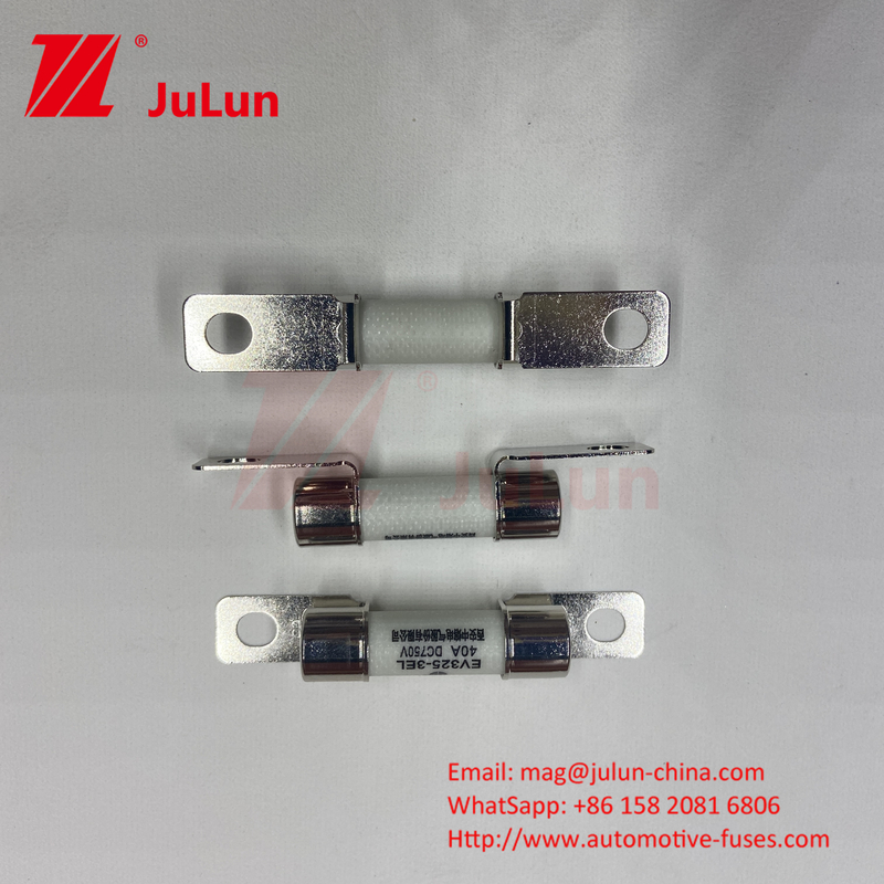 কোয়ার্টজ স্যান্ড আউট পাইপ 10A - 100A চার্জার জন্য বোল্টযুক্ত বৈদ্যুতিক ফিউজ 30A 50A 750VDC ইভি ফিউজ হেই উপযুক্ত F