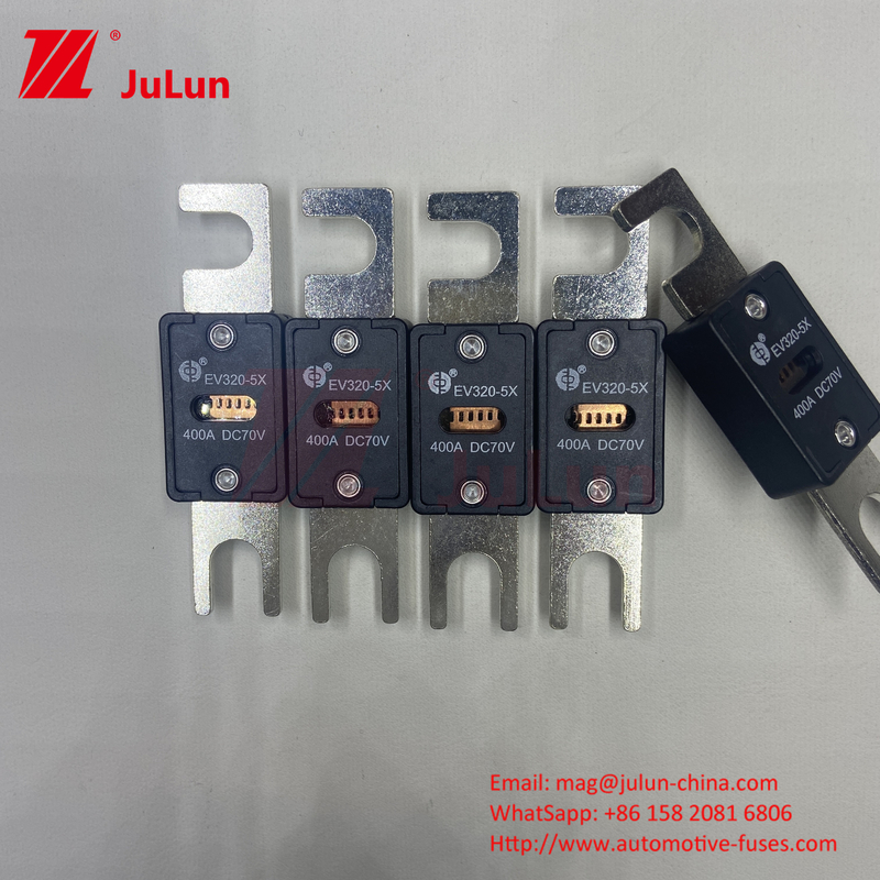 ওভারলোড এবং শর্ট সার্কিট সুরক্ষার জন্য EV320-5C-400A-N 70VDC কালো তামা অটো ব্লেড ফিউজ