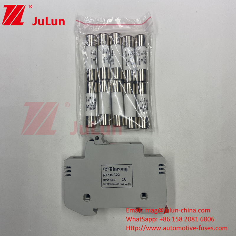 ইনভার্টার 1500VDC 1000VDC 500VDC 10A-63A 30kA এর জন্য সৌর পিভি ফিউজ / ডিন রেল সৌর ফিউজ হোল্ডার