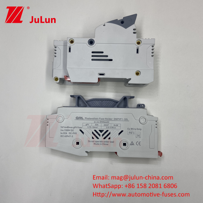 14x51 মিমি ডিন রেল সোলার ফিউজ হোল্ডার / সোলার পিভি ফিউজ হোল্ডারের সাথে সৌর ফটোভোলটাইক ইনভার্টার