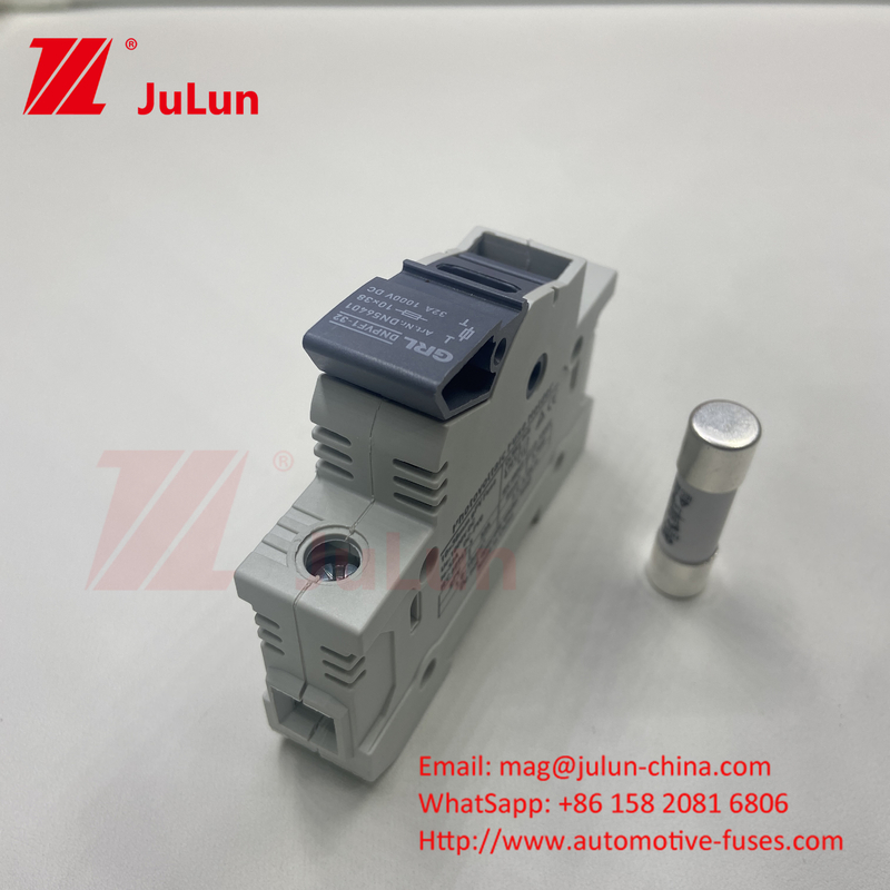 ফিউজ হোল্ডার 30A 63A 500V 10x38 RT18-32 সিলিন্ড্রিকাল ফিউজ হোল্ডার 10A 1000DC সৌর PV ফিউজ ফোটোভোলটাইক সুরক্ষার জন্য