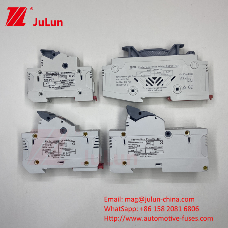 SeanRo সৌর PV Din রেল ফিউজ হোল্ডার ফিউজ লিঙ্ক জন্য 10 * 38mm 1000V 15amp ডিসি ফিউজ 25A