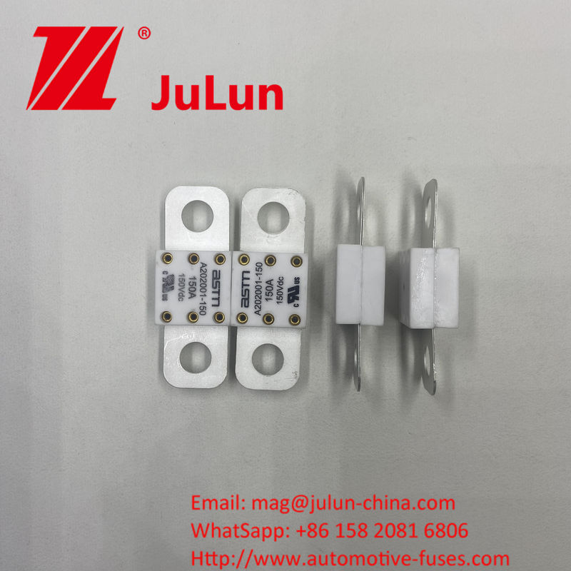 A202001-200A উচ্চ ভোল্টেজ অ্যাপ্লিকেশনের জন্য এএসটিএম সিরামিক অটোমোবাইল ফিউজ ব্রেকিং ক্ষমতা 20KA 100-350A নামমাত্র ভোল্টেজ 150VDC